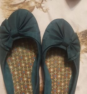 Dark green flats